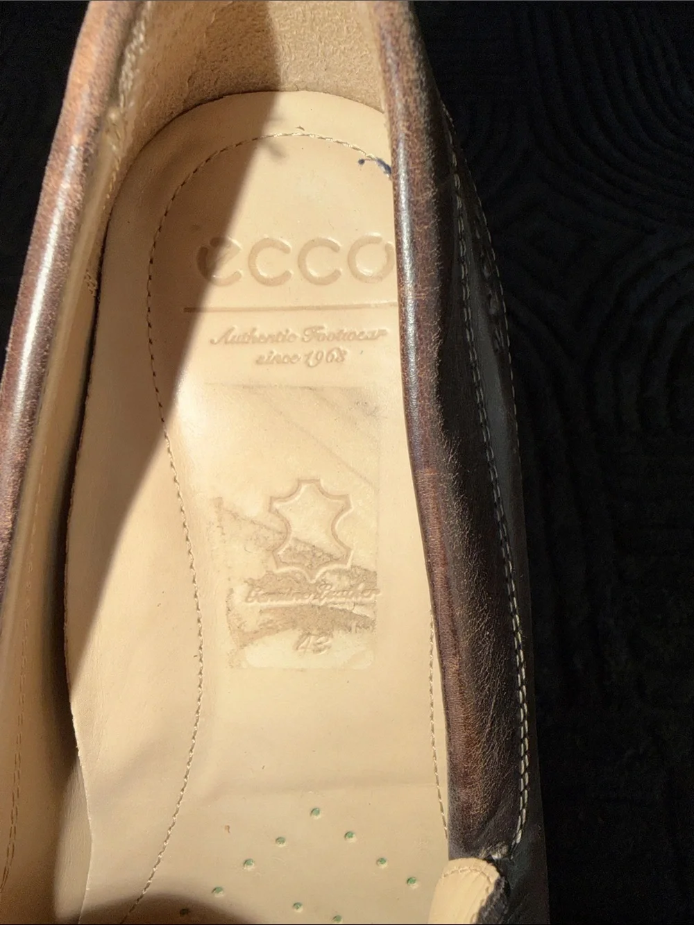 Ecco Men’s Dark Brown Leather Slip-On Loafers